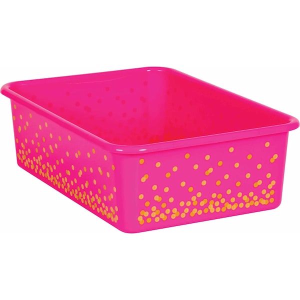Pink Confetti Large Plastic Storage Bin, PK3